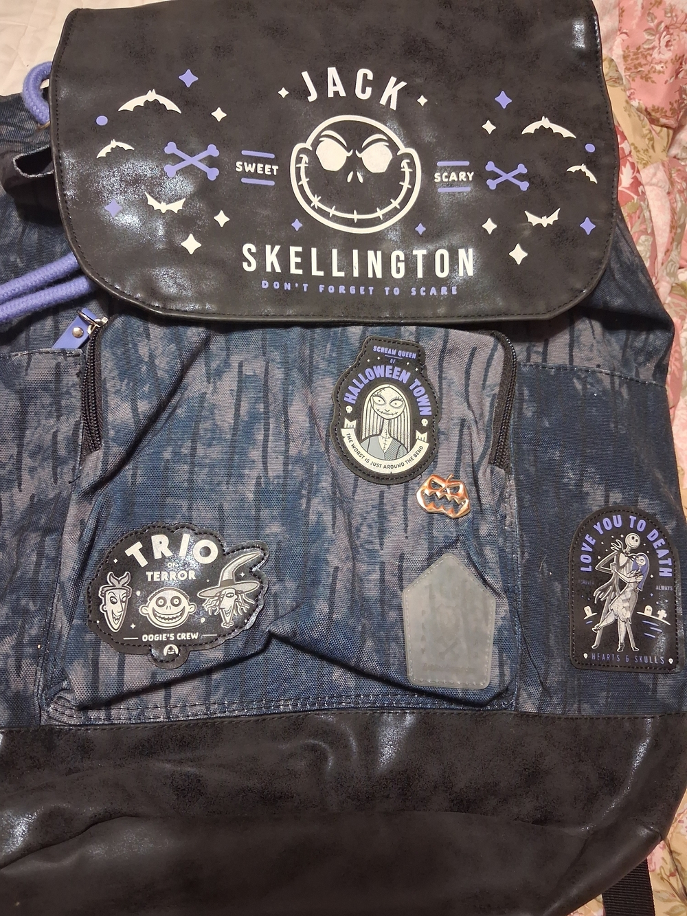 DISNEY Jack SkEllington Black & Purple Womans Backpack